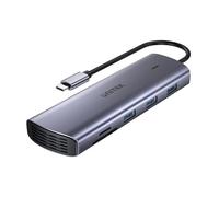 UNITEK D1113A Hub USB-C 9 in 1 (3 porte USB-A 5 Gbps + SD/Micro SD + Gigabit Ethernet + VGA + HDMI 4K 30Hz + PD 100W), grigio siderale.