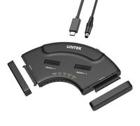 Unitek Enclosure per disco rigido Dual M.2 e Dual SATA 4 in 1, docking station USB-C a 4 alloggiamenti per 2X NVMe PCIe e 2 HDD SSD SATA da 2,5/3,5", 10 Gbps USB 3.2 Gen2 senza attrezzi UASP Trim per