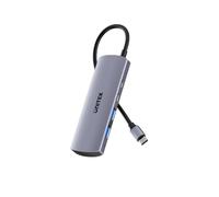 UNITEK Hub KVM USB da 10 Gbps, trasferimento diretto a doppio host, 3 porte di condivisione di tipo A, supporto per sistemi Windows e Mac, cavo da 80 cm, connettività host di tipo A/C (4 porte totali)