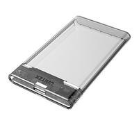 UNITEK Alloggiamento per disco rigido esterno da 2,5" HDD/SSD SATA I/II/III, con cavo 3.0 integrato, montaggio senza attrezzi, trasparente