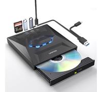 UNITEK Masterizzatore esterno USB 3.0&Type C Unità CD/DVD esterna -/+RW con slot per scheda SD per PC Laptop, Desktop, Portatile, Macbook Pro/Air per Windows 11/10/8.1/7/XP/Vista/Linux/MacOS