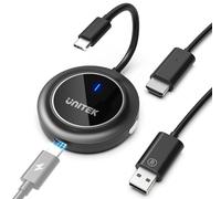Unitek Trasmettitore e ricevitore wireless USB C Hdmi con PD3.0, trasmissione radio HDMI, FHD Wireless Extender per streaming video audio file, laptop, PC a HDTV, proiettore, ricevitore satellitare HD