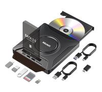 UNITEK Unità CD/DVD Esterna 7-in-1 per Notebook, Slot SATA 2.5" per HDD/SSD, SD/MicroSD, Hub USB, Masterizzatore/Lettore - Compatibile con Windows/Mac/Linux