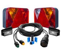 UNITRAILER Set: illuminazione rimorchio luci posteriori DPT 35 con luci di marcatura DPT 15 e cablaggio 5,5 m rimorchio spina 13 poli con attacchi rapidi