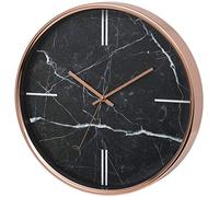 Unity Bolton - Orologio da parete, effetto marmo, silenzioso, moderno, nero, 38 cm