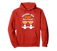 Unity Day Orange You Glad We're Friends? Divertente Regalo di Gioco di Parole Felpa con Cappuccio, Unisex per Adulti, Rosso, S