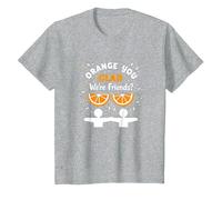 Unity Day Orange You Glad We're Friends? Divertente Regalo di Gioco di Parole Maglietta, Bambini, Grigio Melange, 4 Anni