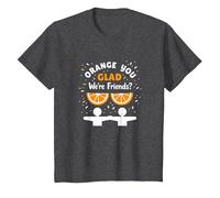 Unity Day Orange You Glad We're Friends? Divertente Regalo di Gioco di Parole Maglietta, Bambini, Grigio Scuro, 4 Anni