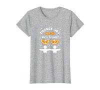 Unity Day Orange You Glad We're Friends? Divertente Regalo di Gioco di Parole Maglietta, Donna, Grigio Melange, XS