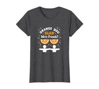 Unity Day Orange You Glad We're Friends? Divertente Regalo di Gioco di Parole Maglietta, Donna, Grigio Scuro, XL