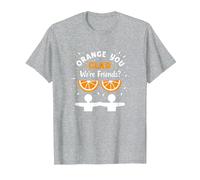 Unity Day Orange You Glad We're Friends? Divertente Regalo di Gioco di Parole Maglietta, Uomo, Grigio Melange, XXL