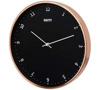 Unity Orologio da parete, Plymouth Rose Gold, moderno, quadrante nero, 30 cm