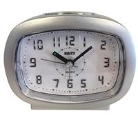 Unity Sveglia con segnale acustico con luce LED, Argento, 9 x 7,5 x 4,5 cm