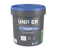 Univer Pittura Bianca per Interni XWHITE 4 Lt Vernice Bianca Muro Interno Lavabile Traspirante Monomano adatto per intonaci cartongesso premiscelati e gesso