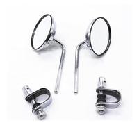 Universal 22mm-25mm 7/8" Handle Bar Motorcycle Retro Round Rearview Mirror | For handle bar end mirrors, stainless steel, vintage style, 22mm-25mm clamp, 7/8 inch size(Chrome)