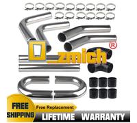Universal 3" 76mm Turbo Intercooler Alluminio Piping DIY Intercooler Pipe Kit BK