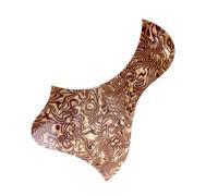 Universal Acoustic Guitar Pickguard Battipenna per chitarra folk da 40 pollici e 41 pollici a forma di uccello venature del legno marrone