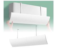 Universal Air Conditioner Deflector, Portable Adjustable Air Conditioning Deflector Shield for Wall Air Conditioners for Home/Office/Living Room/Bedroom (02 White)