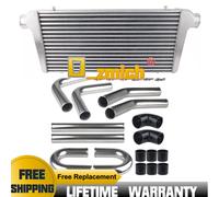 Universal Aluminum Intercooler 24"x13"x3" + 3" Intercooler Piping Kit Chrome new