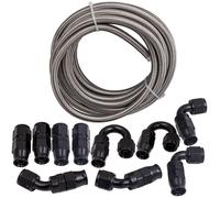 Universal AN8 Stainless steel PTFE Fuel Hose Fuel Line Fitting Kit 20FT/6M
