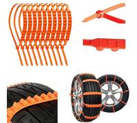 Universal Anti-Skid Snow Tire Chains,Winter Emergency Traction Cables for Cars SUVs Trucks,Portable Reusable Non-Slip Plastic Cable Ties for Muddy Roads and Winter Driving (20)