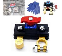 Universal Battery Disconnect & Leak Protector, 12V/24V Car Battery Disconnect Switch, Waterproof Battery Kill Switch with Solid Copper Terminals, Automatic Circuit Breaker for Car Truck (A)