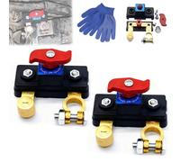 Universal Battery Disconnect & Leak Protector, 12V/24V Car Battery Disconnect Switch, Waterproof Battery Kill Switch with Solid Copper Terminals, Automatic Circuit Breaker for Car Truck (2A)