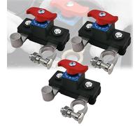 Universal Battery Disconnect & Leak Protector, 12V/24V Waterproof Durable Solid Copper Conductivity Car Battery Disconnect Switch, Car Boat Truck Power Cuts Off Switch (Bright Silver Version,3PCS)