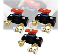 Universal Battery Disconnect & Leak Protector, 12V/24V Waterproof Durable Solid Copper Conductivity Car Battery Disconnect Switch, Car Boat Truck Power Cuts Off Switch (Pure Copper Version,3PCS)