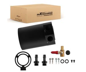 Universal Breather Baffled 2 Port Oil Catch Can Tank Reservoir con Drain