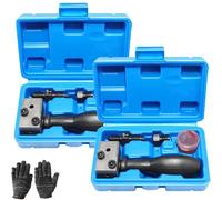 Universal Car Brake Line Flaring Tool Kit, Precision 3/16 Inch Brake Line Double Flare Tool with Storage Box, Heavy Duty Manual Flaring Tools for Most Vehicle Brake Lines Repairs (2Pcs)