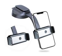 Universal Car Mount Phone Holder with 250 mAh Battery, Adjustable Long Arm - One Click Release 360° Rotation Suction Clip Mobile Holder for Car - Car Mount Mobile Phone Stand - Fits 4.7”-7.2” Devices