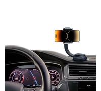 Universal Car Mount Phone Holder with Adjustable Long Arm - Windshield Dashboard Mount Mobile Phone Stand - One Click Release 360° Rotation Suction Clip Mobile Holder for Car - Fits 4.7”-7.2” Devices