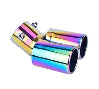 Universal Car Styling Modifica Griglia Blu Acciaio Inox 1 A 2 Doppio per Tubo di Scarico per Marmitta Punta Copertura Punte per scarico auto