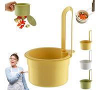 Universal Clip-On Sink Drain Basket - The Multi-Functional Kitchen Strainer, Adjustable Faucet Hanging Food Catcher & Kitchen Sink Basket for Vegetable Washing & Scrap Disposal (Yellow)