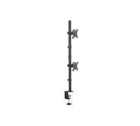 DIGITUS Supporto per monitor - Morsetto da tavolo - Doppio supporto - Verticale - Fino a 32 pollici - VESA 75 e 100 - Nero