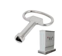 Universal Electrical Cabinet Key, Metal Triangle Wrench Tool, Gas Water Meter Panel Key with Multi Size Design, Valve Cupboard Security Box Access, Hvac Unit Train Garage Electrician Technician Use