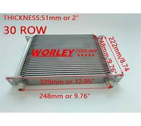Universal engine transmission oil cooler AN10 10-AN 30 rows Silver brand new