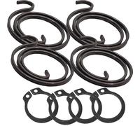 Universal Hardware Kit di ricambio per molla maniglia porta, bobina da 2,5 giri, spessore 2 mm, con anelli di sicurezza, parti di riparazione in metallo (4 molle e 4 anelli di sicurezza)