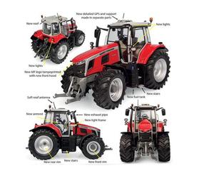 UNIVERSAL HOBBIES UH6412 TRATTORE MASSEY FERGUSON 7S.190 2023 1:32 Modellino