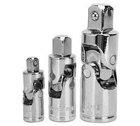 Universal Joint Set 3 Pcs | 1/4 3/8 1/2 Inch Chrome V Steel | Mirror Polished & Quenched Adapter for Wrench Sockets/Automotive Repair/DIY Tools