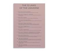 Universal Laws 12 Principles Spiritual Guide Art Poster Canvas Wall Art for Inspiration Room Study Office Decor(Unframed,16x24inch(40x60cm))