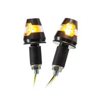 Universal Manopole Per Moto - Indicatori LED Conici Neri 7/8" + 1" E-approvati