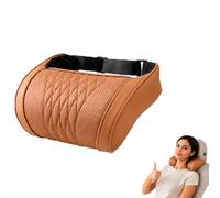 Universal Memory Foam Car Headrest Neck Pillow, Car Neck Pillow，Car Seat Headrest with Adjustable Strap,Ergonomic Support Auto Neck Cushion for Long Road Trips, Relieve Driving Fatigue (Camel Orange)