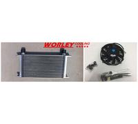Universal Mocal style 30 Row Engine Transmission 10-AN AN10 Oil Cooler + 7" Fan