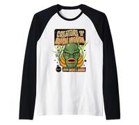 Universal Monsters Creature Retro Halloween Mask Maglia con Maniche Raglan