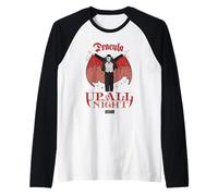 Universal Monsters Dracula Up all Night Retro Goth Maglia con Maniche Raglan