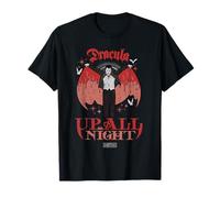 Universal Monsters Dracula Up all Night Retro Goth Maglietta