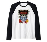 Universal Monsters Dracula Vintage Halloween Mask Maglia con Maniche Raglan