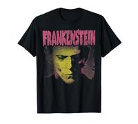 Universal Monsters Frankenstein Pink Splatter Portrait Maglietta